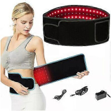 (UK Specification,black)Infrared Red Light Therapy Waist Belt with 105 LED Beads for Warmth and Pain Relief