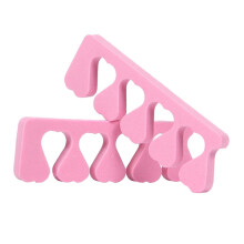 2pcs Soft Foam Toe Separator Spacers for Pedicure, Reusable Nail Care Cushion in Pink