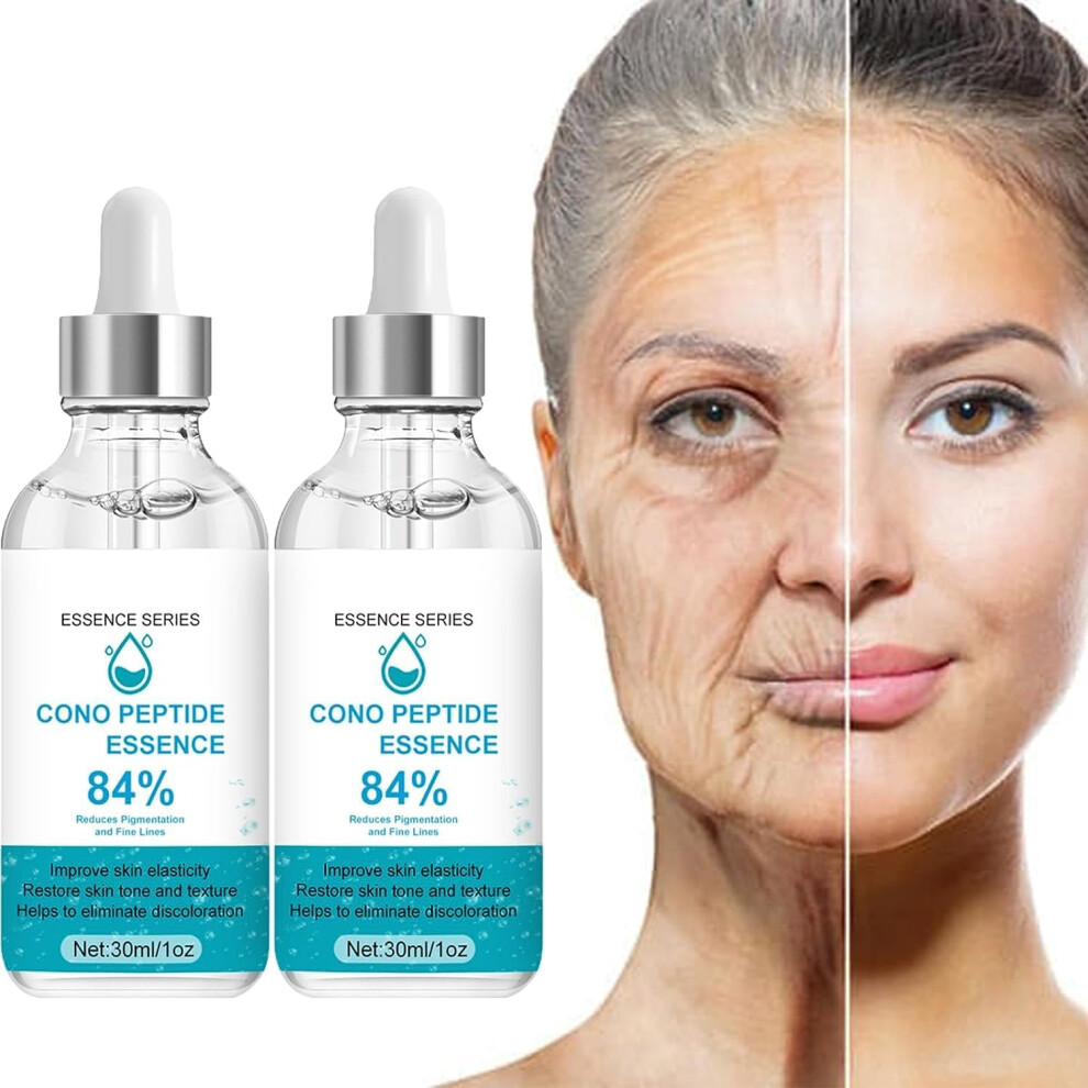 Peptide Facial Serum 84% AntiWrinkle, Instant Skin Tightening, Fade Fine Lines, 2 Bottle Pack