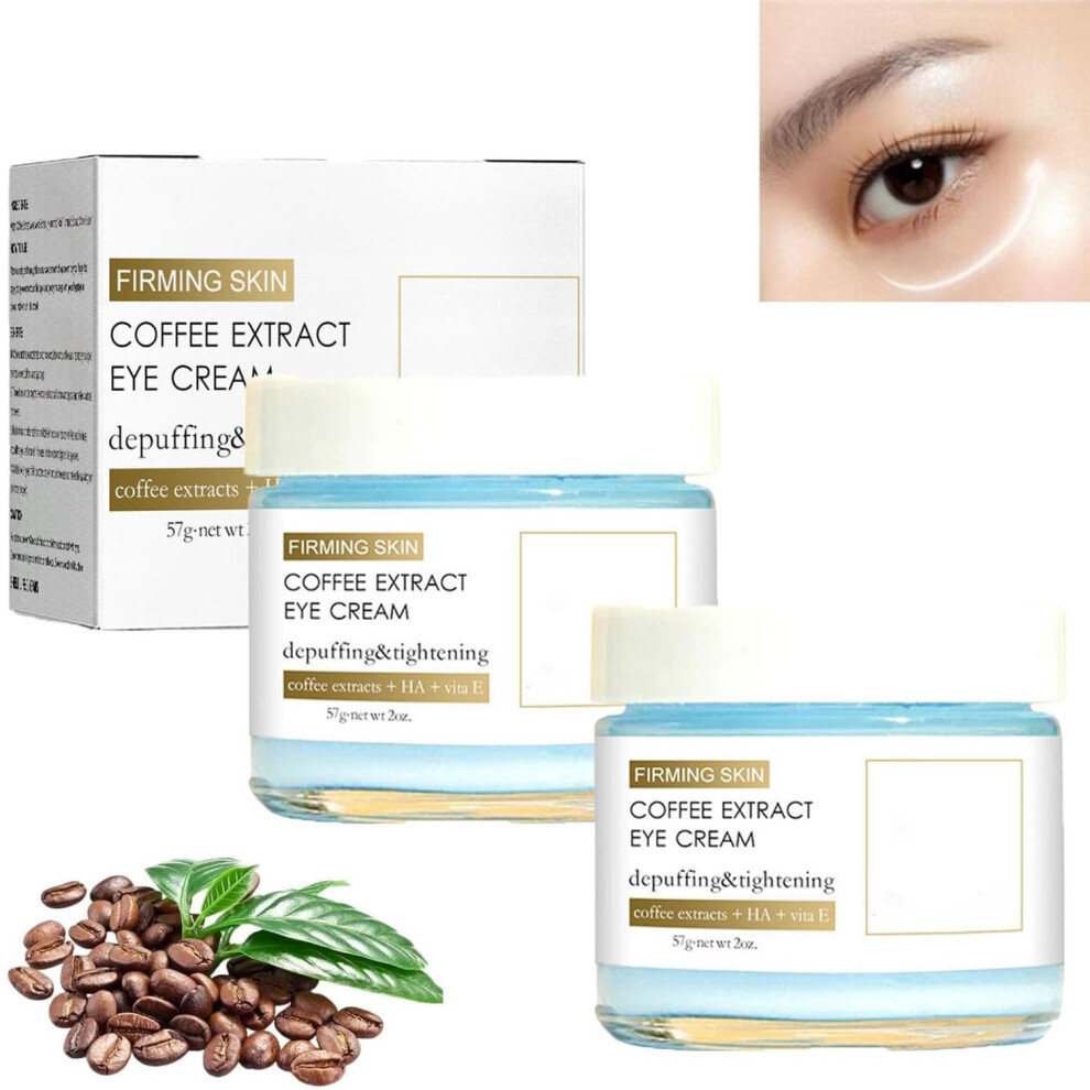 Cream/Dark Caffeine Retinol Eye For Circles And Puffiness, Overnight Firming Antiwrinkle 2Pcs