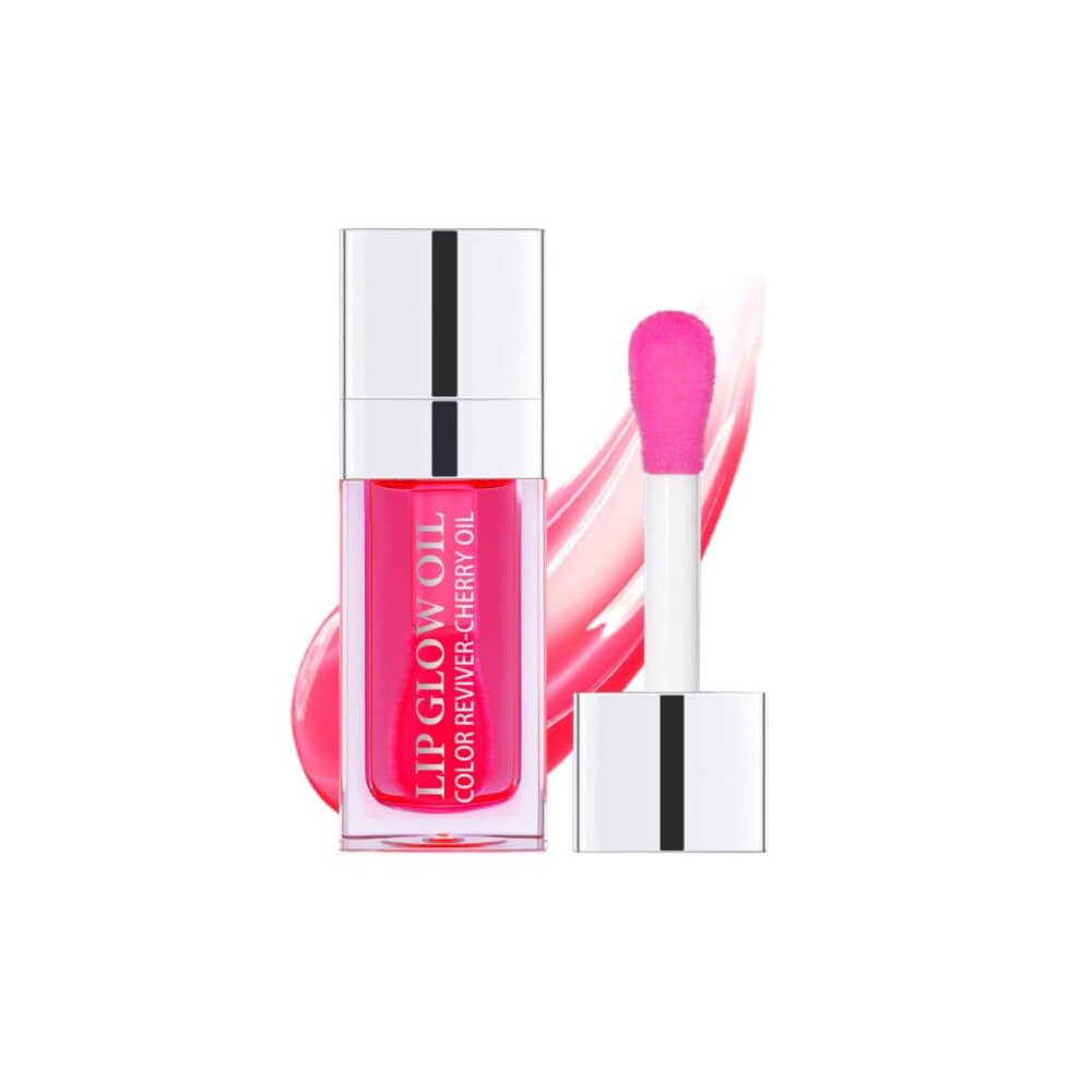 Red Hydrating Cherry Lip Oil And Nonsticky Plumping Lip Gloss For Deep Moisturizing Shine