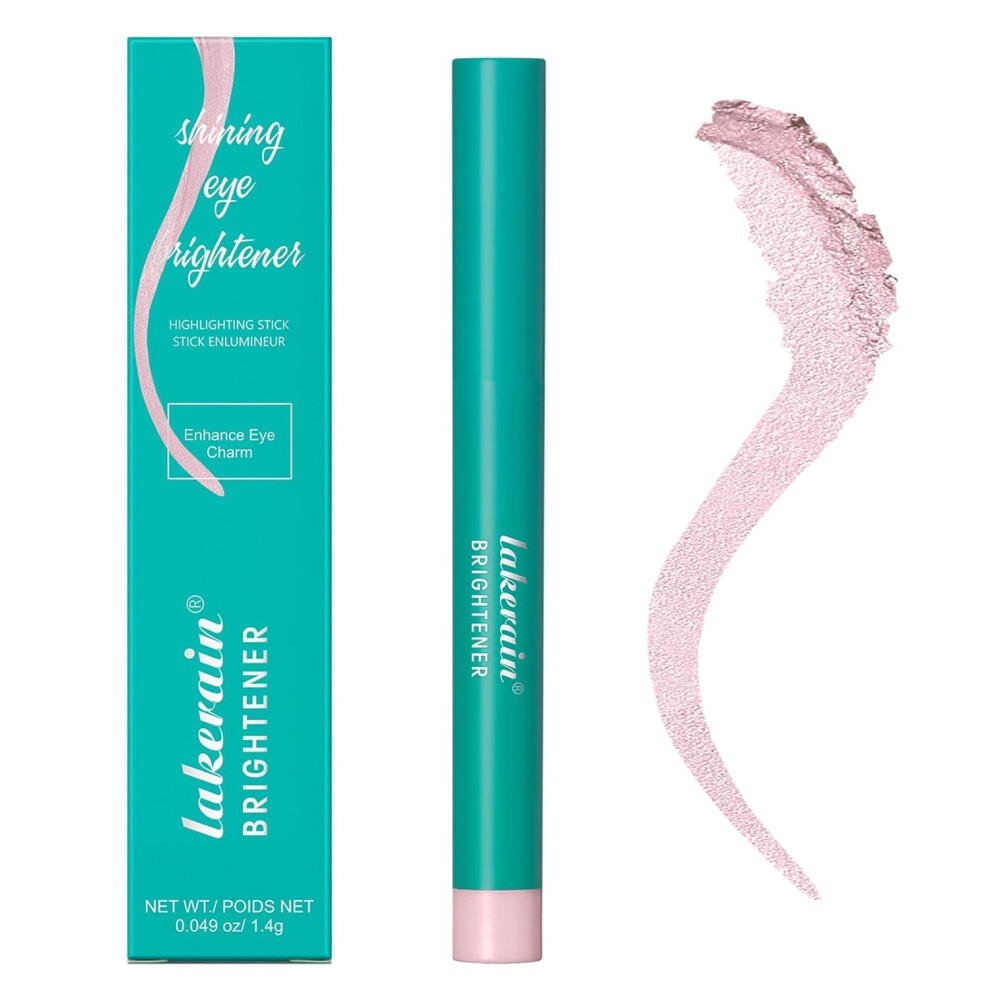 Pink Soft Shimmer Eyeshadow Stick With Brush Eye Brightener For Easy Precision Application
