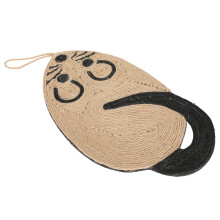 Sisal Cat Scratcher Pad, Natural Sisal Material Cat Scratching Mat with Mouse Shape Design for Kitten Claw Sharpening and Stretching, Durable Scratch