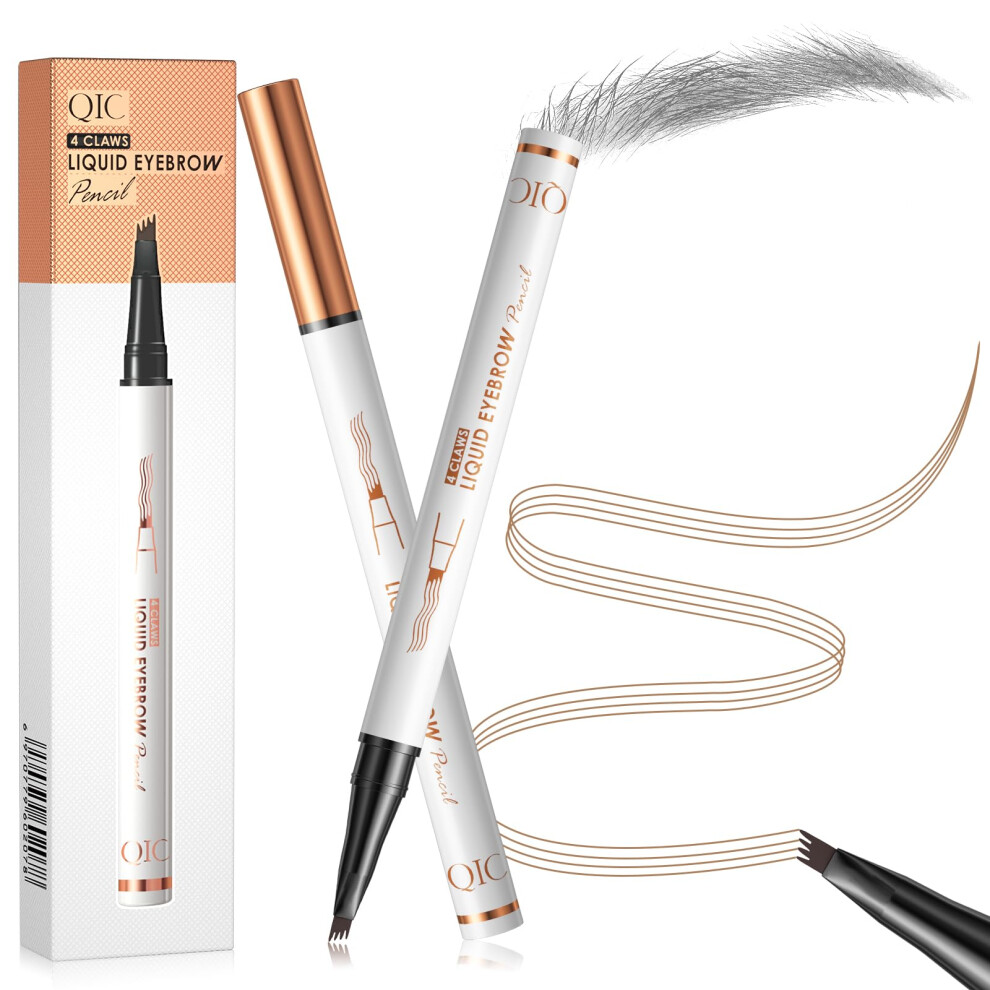 Brown Waterproof 4Claw Microfork Eyebrow Pencil Natural Long Lasting Smudge Proof
