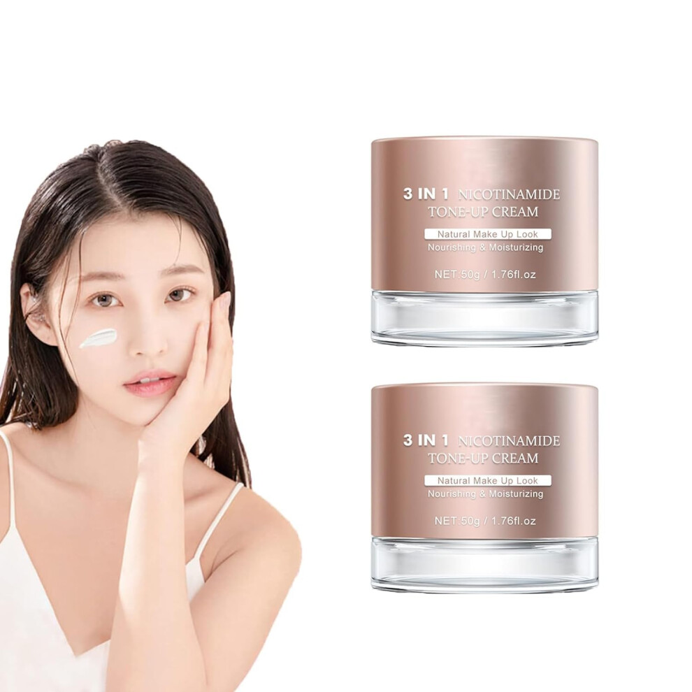 3in1 Niacinamide Tone Up Cream SPF25 Brightening for Face and Body, Natural Matte Finish (2pcs)