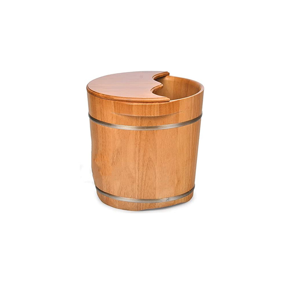 Foot Spa with Bubble Massage Therapy Wooden Foot Bath Tub for Home Soaking and Relaxation