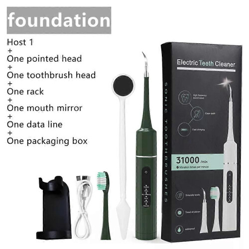 (Green Basic) Teeth Cleaner, Sono Sparkle Portable Remover Toothbrush