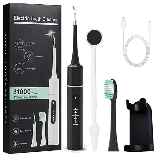 (White Basic) Teeth Cleaner, Sono Sparkle Portable Remover Toothbrush