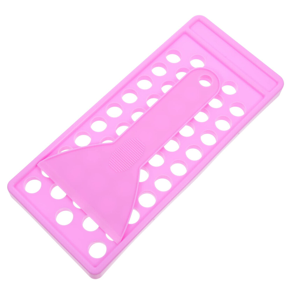Lip Balm Filling Tray with Spatula for DIY Lipstick and Balm Making Kit Multiple Tube Capacity