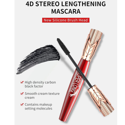 Waterproof 4D Lengthening Mascara 3 Pack with Volumizing SmudgeProof Sweatproof Formula 2
