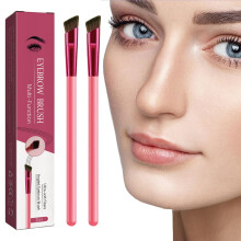 Angled Eyebrow Brush Double Pack for Precision Brow Shaping with UltraThin Edge for Powder Gel Cream