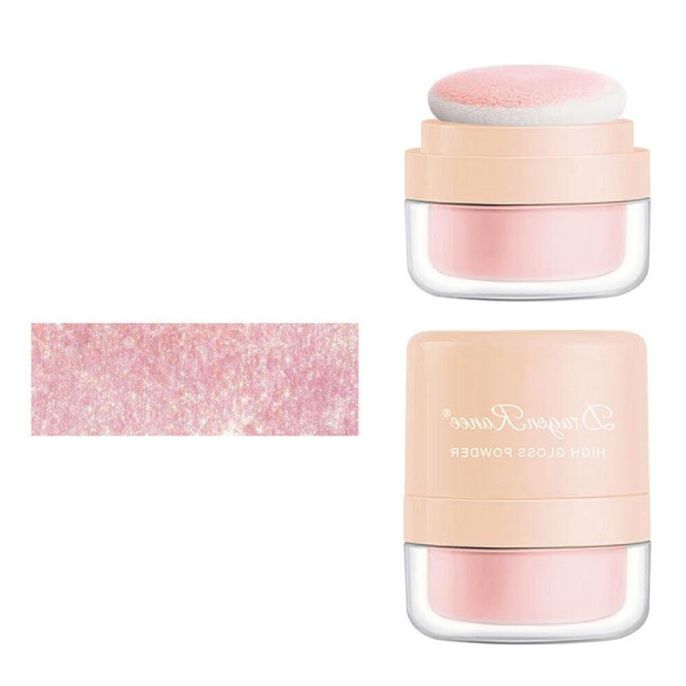 Highlighter Powder Loose Glow for Face and Body, Champagne Shimmer, Lightweight Buildable Shine