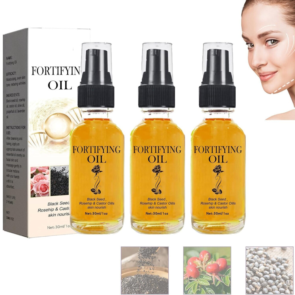 Black Face Serum With Castor Seed And Rosehip Oils, Antiaging Collagen Boost, Deep Hydration