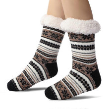 (Black coffee) Ultra-thick Cashmere Slipper Home Socks, 2025 New Slipper Socks with Grips