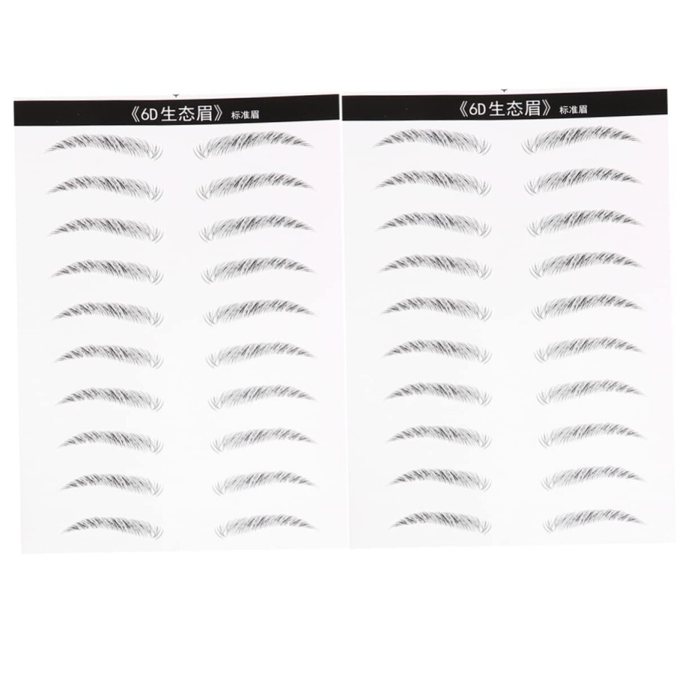 Black Eyebrow Stickers 4 Sheets With Natural Hairlike Texture Temporary Eyebrow Tattoos For Sparse Brows