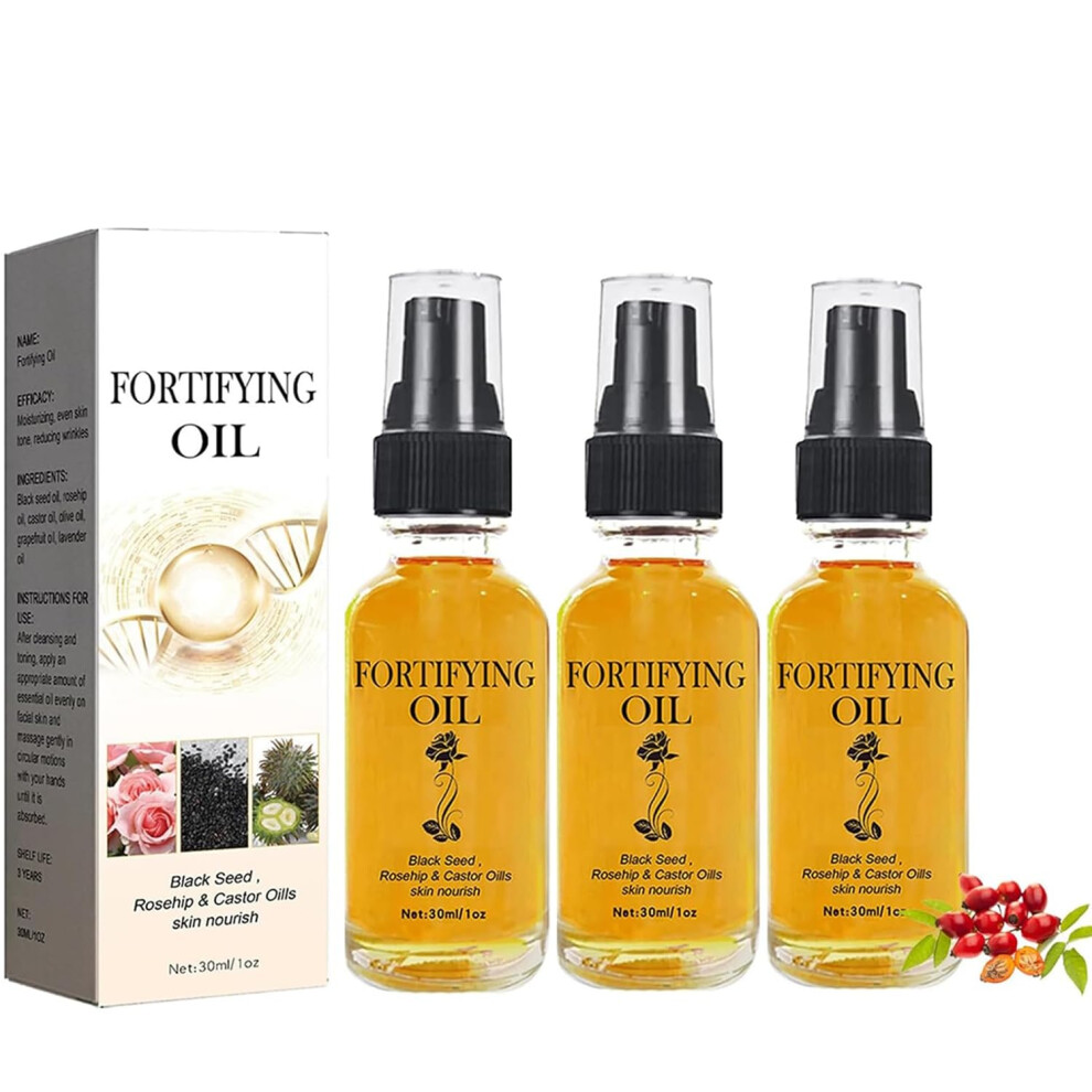 Black Organic Rosehip Face Serum Set With Castor And Seed Oils For Deep Hydration And Antiaging Care