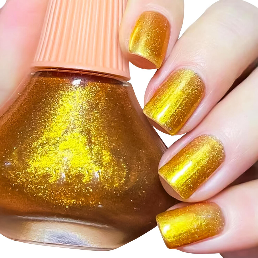 Gold Gel Nail Polish 12ml Quick Dry Glossy Long Lasting Lacquer for Nail Art