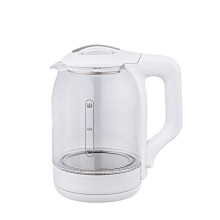 Household Electric Kettle Borosilicate Glass 1.8L With Stainless Steel Bottom Purple LED Light Auto Power Off