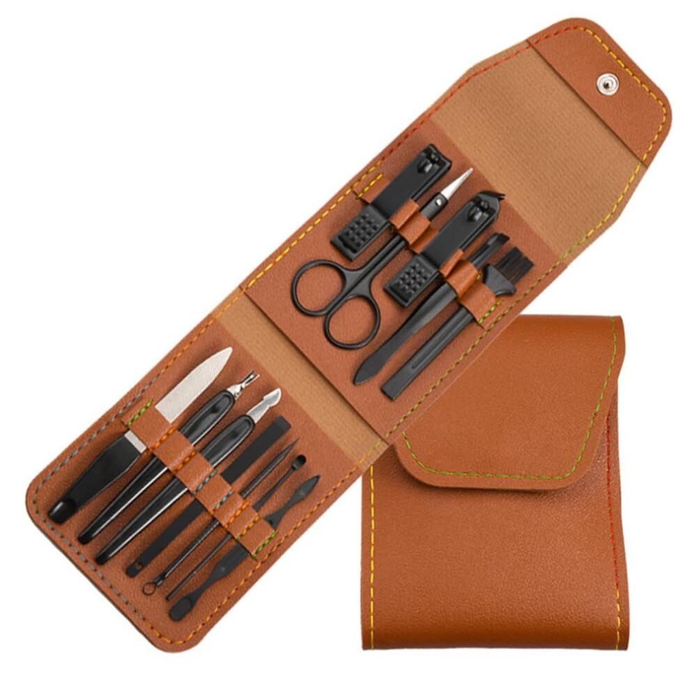12Pcs Manicure Set with Nail Clippers and Scissors, Professional AllinOne Grooming Kit for Travel