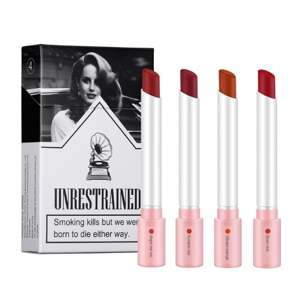 Matte Lipstick Set 4 Colors Velvet Waterproof Long Lasting Moisturizing Smooth Texture