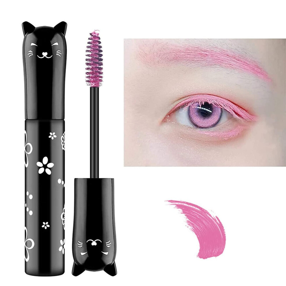 Pink Waterproof Mascara Longlasting Dramatic Volume And Length Smudge Proof Curl For Party