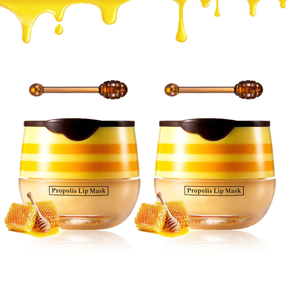 Honey Lip Balm and Lip Sleeping Mask Set, Deep Hydration Overnight  Duo for Dry Lips
