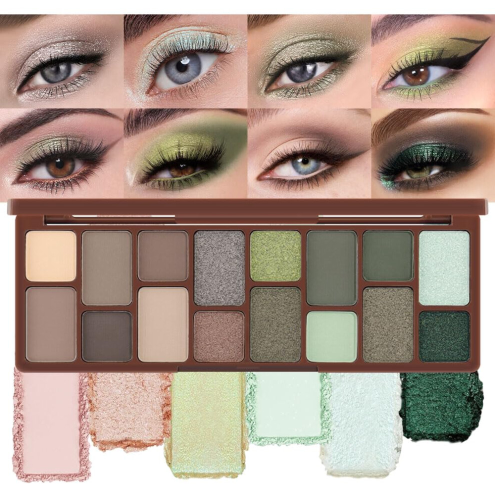 16 Color Blue Eyeshadow Palette  Pigmented Waterproof Long Lasting Blendable Shades