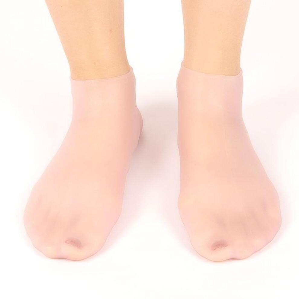 Moisturizing Gel Socks for Women, Silicone Foot Care for Dry Cracked Heels, Reusable Spa Pedicure