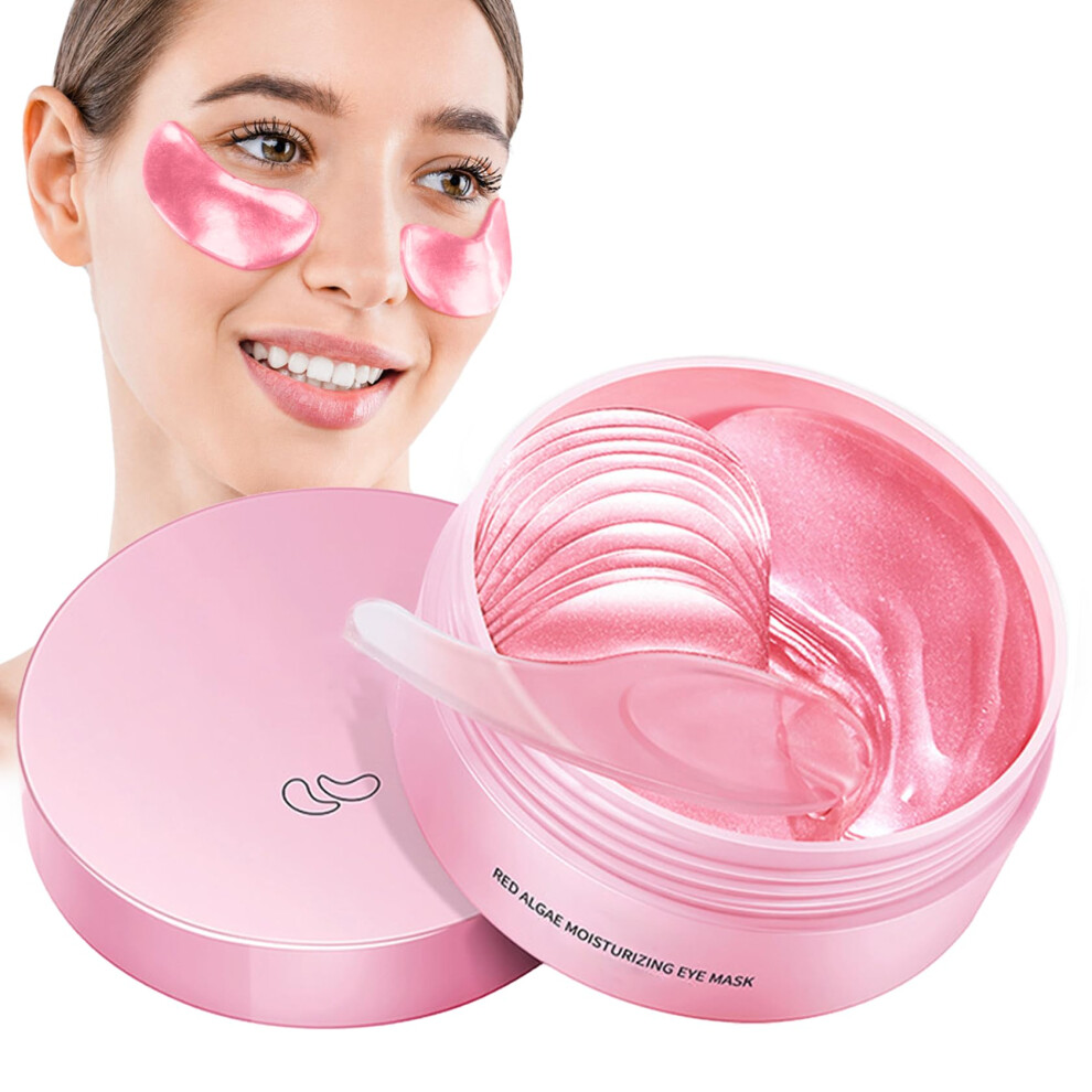 Pink/Dark 60Pcs Collagen Under Eye Patches For Circles And Puffiness, Hydrating Masks For Wrinkles And Fine Lines