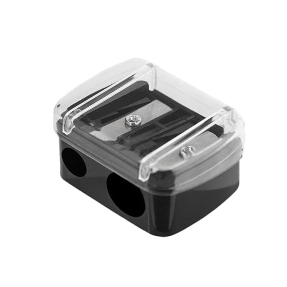 Black Makeup Pencil Sharpener Dual Hole 2 In 1 Eyeliner And Eyebrow Precision Cosmetic Tool