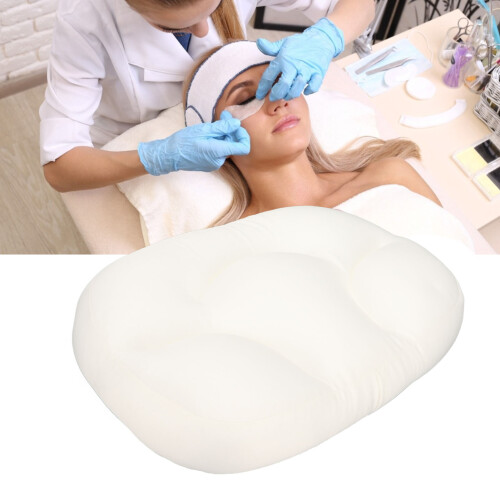 Cuscino da collo a forma di uovo per ufficio e sonno, cotone, bianco