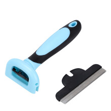 Effectively Reduces Shedding Pet Grooming Brush, Professional Deshedding Tool for Dogs and Cats with Ergonomic Rubber Handle, Stainless Steel Blade