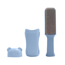 Removedor de pelos de animais de estimação com escova de viagem reutilizável, fácil de usar, operação manual, design giratório, autolimpante e