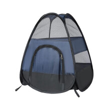 Portable Dog Playpen Foldable Indoor Outdoor Pet Playground Zippered Puppy Crate Pop-up Design Breathable Mesh Comfort And Security For Pets Blue And