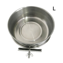 Tigela para alimentação de pássaros de estimação em aço inoxidável, atóxica, fácil de limpar e resistente à ferrugem, com suporte