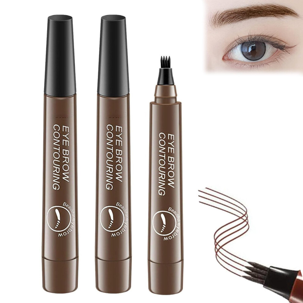 Light Waterproof Microblading Eyebrow Pencil, Longlasting Fourtip Brow Pen For Natural Hairlike Strokes