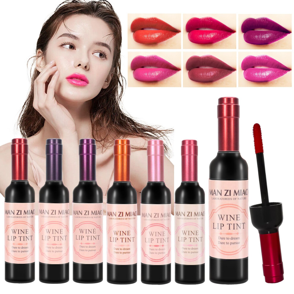 Wine Lip Tint Set 6 Colors Matte Liquid Lipstick Long Lasting Waterproof Gift for Women