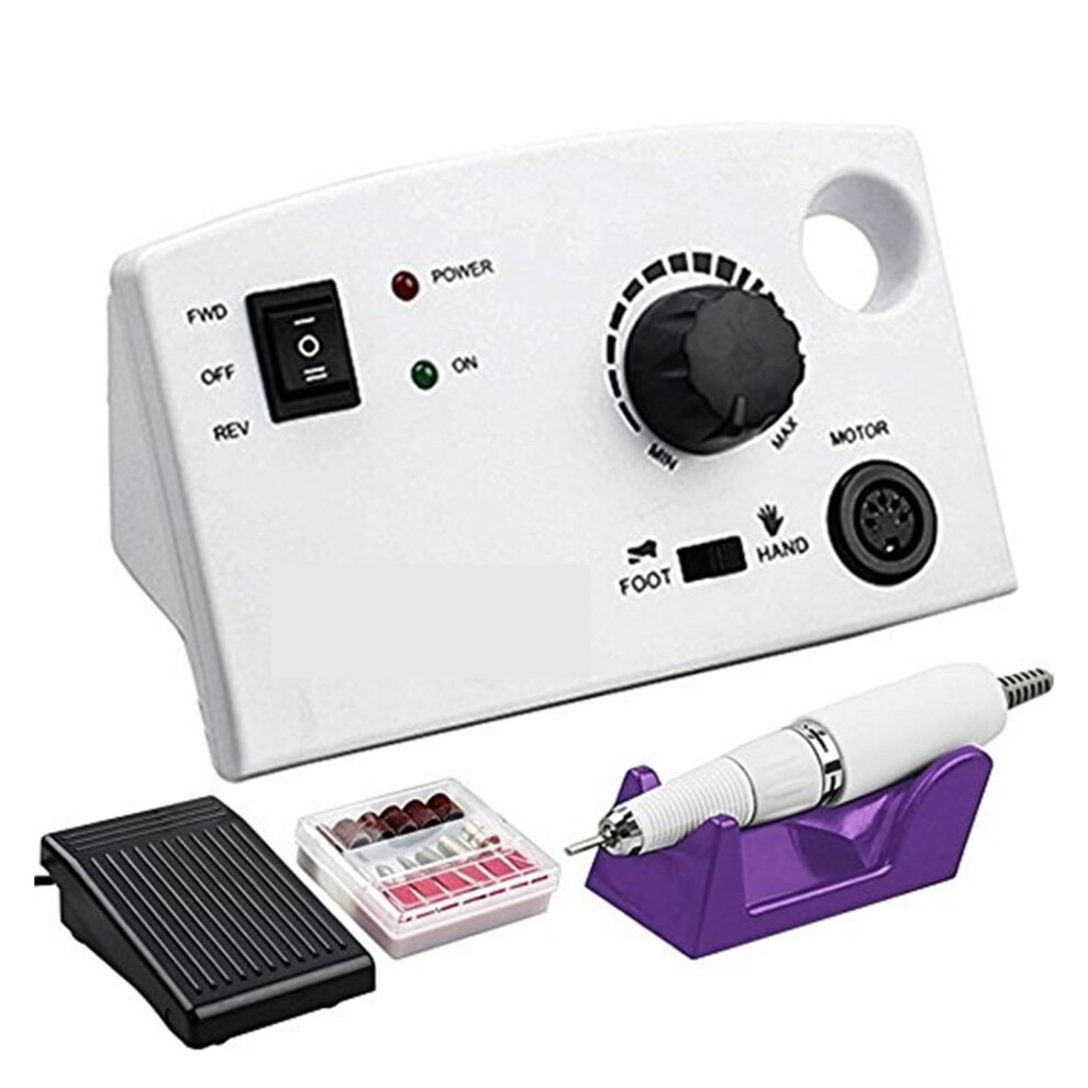 35000RPM Rechargeable Electric Nail Drill Kit with Low Noise Ceramic Bits for Manicure Pedicure