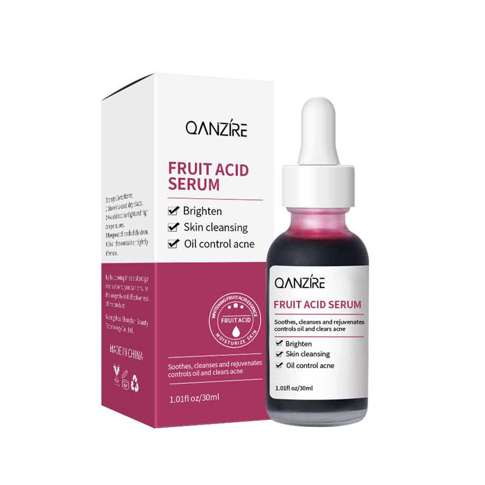 Exfoliating Face Serum with Fruit Acids Gentle Micropeel Pore Refining AntiAging for Oily Skin