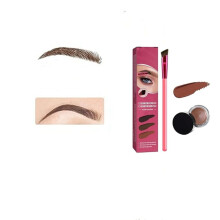 Eyebrow Brush Set with Angled Brush and Waterproof Brow Cream Light Brown TravelFriendly Kit