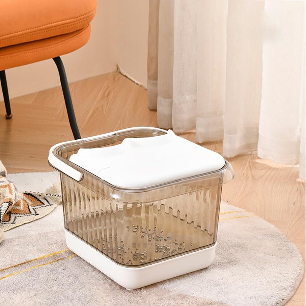 Foot Spa Bath with Heat Retention Lid, Deep Soaking Tub with Massage Bottom for Home Pedicure