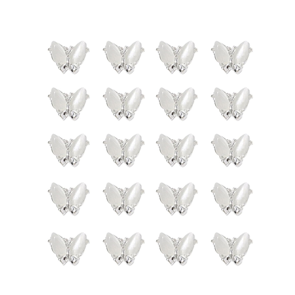 Nail Art Decorations 20Pcs 3D Alloy Butterfly and Bowknot Charms for Sparkling DIY Manicures