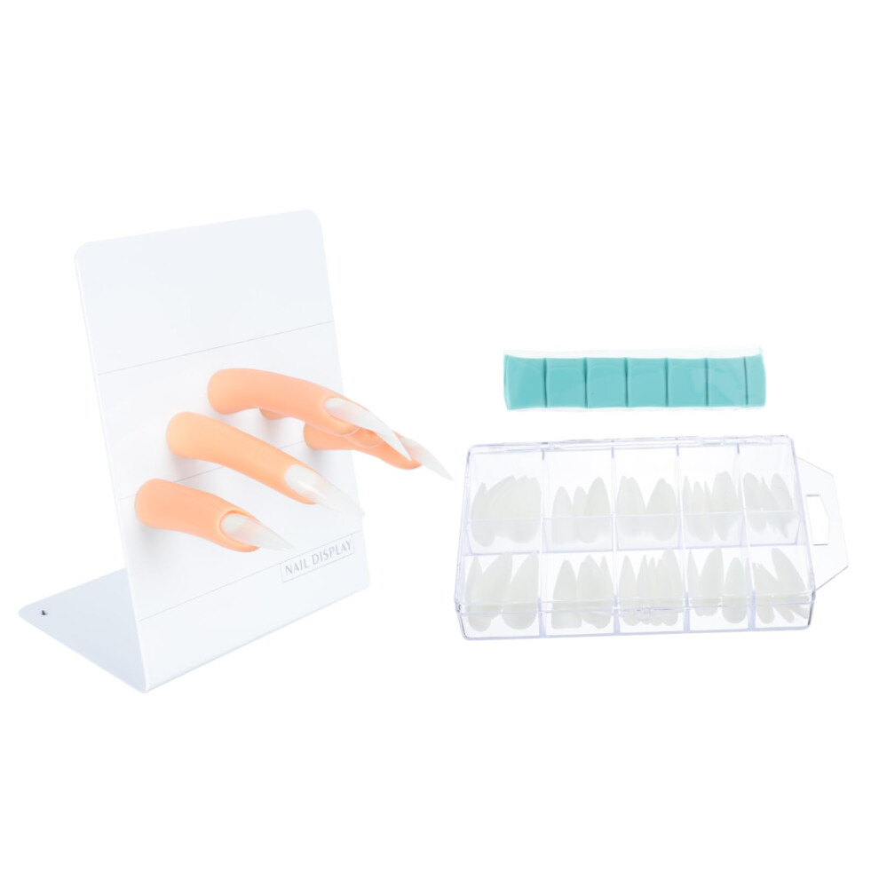 Practice Nail Art Hand with Realistic Finger Simulation for Acrylic Nail Training and Display