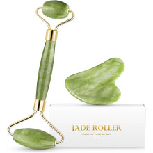 Gua Sha and Jade Roller Set for Facial Contour Massage, Reduce Puffiness and Wrinkles, Gift for Women and Men