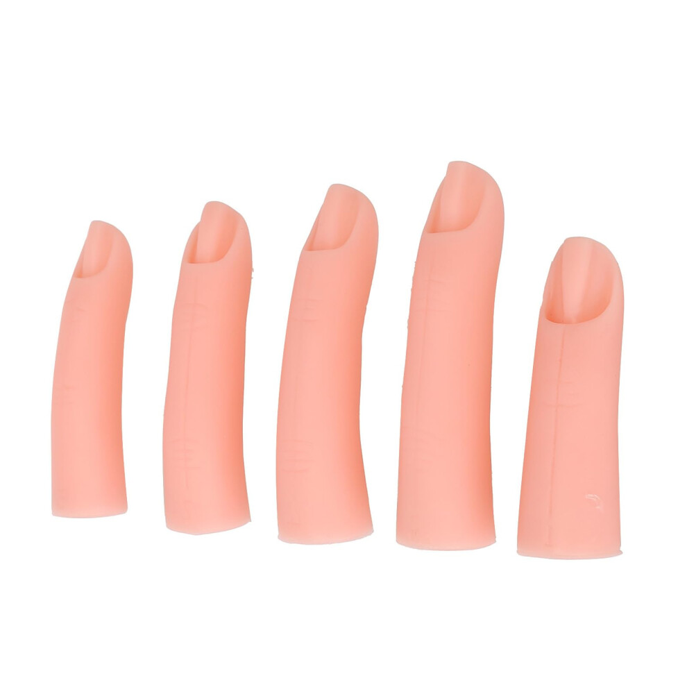 5Pcs Silicone Nail Practice Finger Set with Magnet, Realistic Reusable Fake Fingers for Nail Art