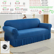 (Blue, 185-230cm（73-91in）) Geometric Pattern Sofa Cover, 1 Count Modern Elastic Sofa Slipcover, Sofa Protector for Home Living Room