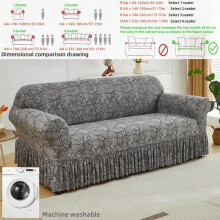 (Dark Gray Geometric, 90-140cm（35-55in）) Geometric Pattern Sofa Cover, 1 Count Modern Elastic Sofa Slipcover, Sofa Protector for Home Living Room