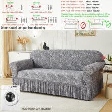 (Gray Geometric, 185-230cm（73-91in）) Geometric Pattern Sofa Cover, 1 Count Modern Elastic Sofa Slipcover, Sofa Protector for Home Living Room
