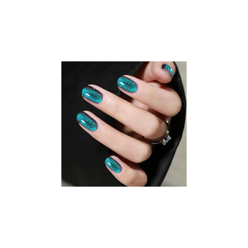 White,Cream Press On Nails Short Square Gradient White With Glossy Nude Flower Design Fake Nails 24Pcs
