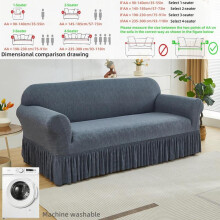 (Dark Gray, 140-185cm（ 55-73in）) Geometric Pattern Sofa Cover, 1 Count Modern Elastic Sofa Slipcover, Sofa Protector for Home Living Room